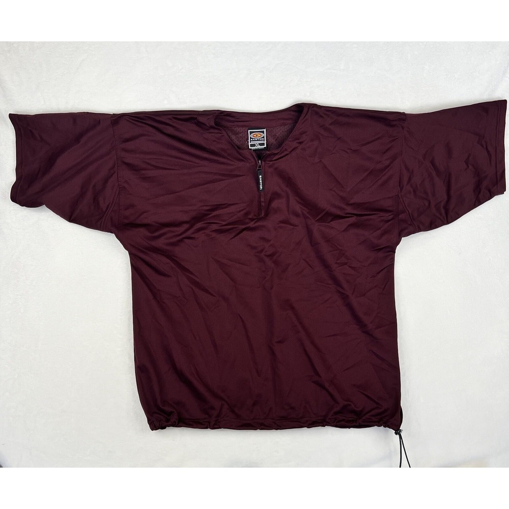 Easton 1/4 Zip Pullover Men's XL Short Sleeve Burgundy Light Weight‎